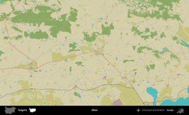 Aitos. Bulgaristan 'ın Topografik İnsani Stil Haritası İdari Alanı