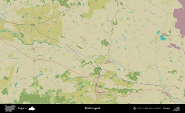 Dimitrovgrad 'da. Bulgaristan 'ın Topografik İnsani Stil Haritası İdari Alanı