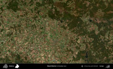 Gıcır gıcır. Ekim 2021 'de çekilen Global Mozaik Sentinel-2 karolarından oluşan bir uydu görüntüsü üzerinde Belarus' un idari alanı