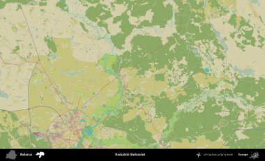 Raduzski Sielsaviet. Topografik İnsani Stil Haritasında Belarus 'un idari alanı