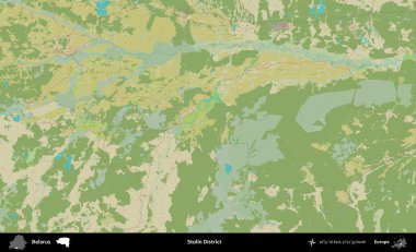 Stolin Bölgesi. Topografik İnsani Stil Haritasında Belarus 'un idari alanı