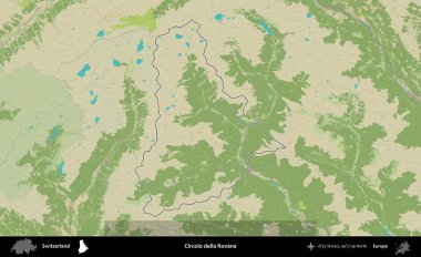 Circolo della Rovana. İsviçre 'nin idari bölgesi Topografik İnsani Stil Haritası ile özetlenmiştir