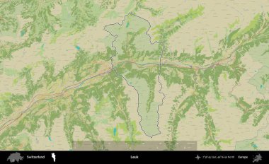 Leuk. İsviçre 'nin idari bölgesi Topografik İnsani Stil Haritası ile özetlenmiştir