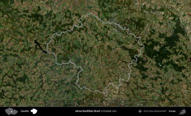 Tamam Havlickuv Brod. Ekim 2021 'de çekilen Global Mozaik Sentinel-2 karolarından oluşan bir uydu görüntüsü Çek idari bölgesinde özetlendi