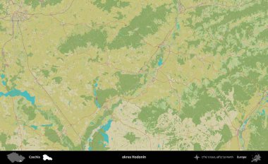 Tamam Hodonin. Topografik İnsani Yardım Stili Haritasında Çek İdari Bölgesi
