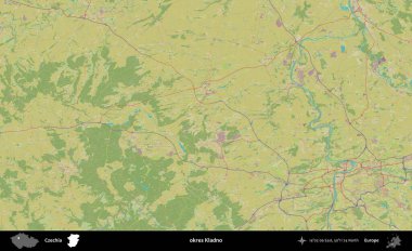 Tamam Kladno. Topografik İnsani Yardım Stili Haritasında Çek İdari Bölgesi
