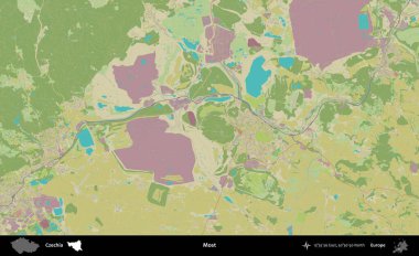 Çoğunu. Topografik İnsani Yardım Stili Haritasında Çek İdari Bölgesi