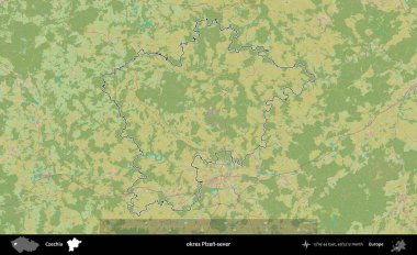 Tamam Plzen-sever. Çek İdari Bölgesi Topografik İnsani Stil Haritasında Özetlendi