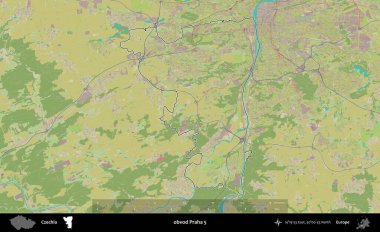 anlaşılmaz Praha 5. Çek İdari Bölgesi Topografik İnsani Stil Haritasında Özetlendi