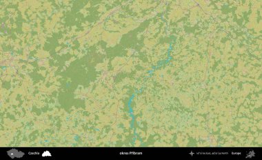 Tamam Pribram. Topografik İnsani Yardım Stili Haritasında Çek İdari Bölgesi