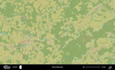 Tamam Rokycany. Topografik İnsani Yardım Stili Haritasında Çek İdari Bölgesi