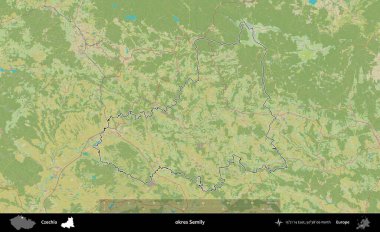 Tamam, Semily. Çek İdari Bölgesi Topografik İnsani Stil Haritasında Özetlendi