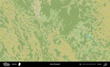 Tamam Sumperk. Topografik İnsani Yardım Stili Haritasında Çek İdari Bölgesi