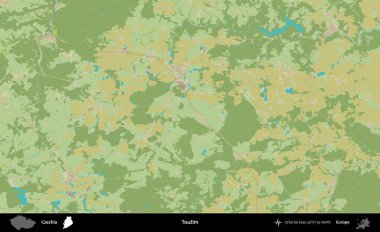 Touzim. Topografik İnsani Yardım Stili Haritasında Çek İdari Bölgesi