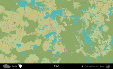 Trebon. Topografik İnsani Yardım Stili Haritasında Çek İdari Bölgesi