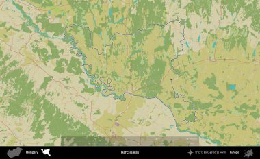 Barcsi jaras. Macaristan 'ın idari alanı Topografik İnsani Stil Haritası' nda özetlendi