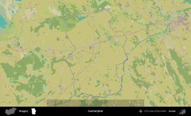 Csornai jaras. Macaristan 'ın idari alanı Topografik İnsani Stil Haritası' nda özetlendi