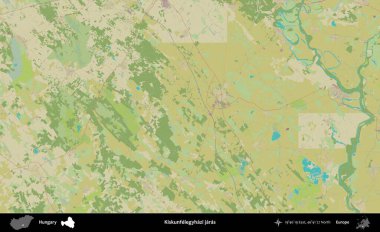 Kiskunfelegyhazi jaras. Macaristan 'ın Topografik İnsani Stil Haritası İdari Alanı
