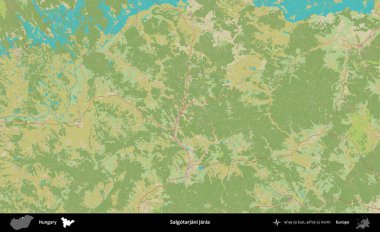 Salgotarjani kavanozları. Macaristan 'ın Topografik İnsani Stil Haritası İdari Alanı