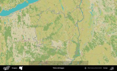 Tolna varmegye. Macaristan 'ın idari alanı Topografik İnsani Stil Haritası' nda özetlendi