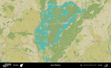 Tamam Malacky. Slovakya 'nın idari alanı Topografik İnsani Stil Haritası