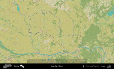Tamam Nove Zamky. Slovakya 'nın idari alanı Topografik İnsani Stil Haritası' nda özetlendi