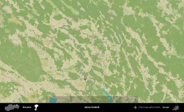 Tamam Svidnik. Slovakya 'nın idari alanı Topografik İnsani Stil Haritası' nda özetlendi