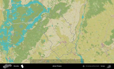 Tamam Trnava. Slovakya 'nın idari alanı Topografik İnsani Stil Haritası' nda özetlendi