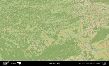 Posavska regija. Slovenya 'nın idari alanı Topografik İnsani Stil Haritası