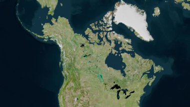 Kanada haritası - sür. Parıltı. Uydu.