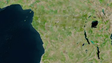 Demokratik Kongo Cumhuriyeti haritası - sür. Parıltı. Uydu.