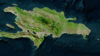 Dominik Cumhuriyeti haritası - sür. Parıltı. Uydu.