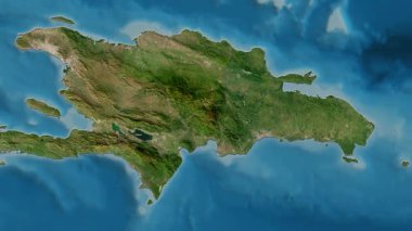 Dominik Cumhuriyeti haritası - sür. Parıltı. Uydu.