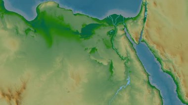 Mısır haritası - sür. Parıltı. Fiziksel.