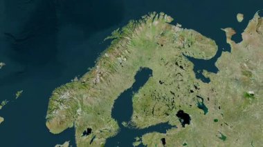 Finlandiya haritası - sür. Parıltı. Uydu.