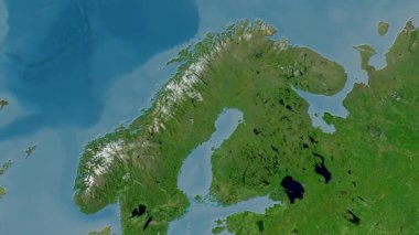 Finlandiya haritası - sür. Parıltı. Uydu.