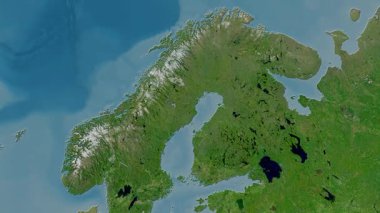 Aland Haritalı Finlandiya - sür. Parıltı. Uydu.