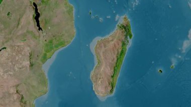 Madagaskar haritası - sür. Parıltı. Uydu.