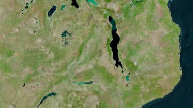 Malawi haritası - sür. Parıltı. Uydu.