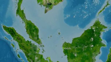 Malezya haritası - sür. Parıltı. Uydu.