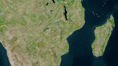 Mozambik haritası - sür. Parıltı. Uydu.