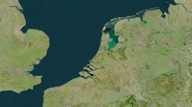 Hollanda haritası - sür. Parıltı. Uydu.