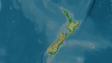 Yeni Zelanda haritası - sür. Parıltı. Fiziksel.