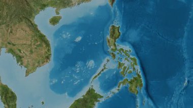 Filipinler haritası - sür. Parıltı. Uydu.