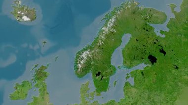 İsveç haritası - sür. Parıltı. Uydu.