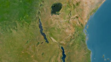 Tanzanya haritası - sür. Parıltı. Uydu.