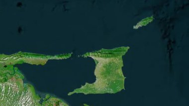Trinidad ve Tobago haritası - sür. Parıltı. Uydu.
