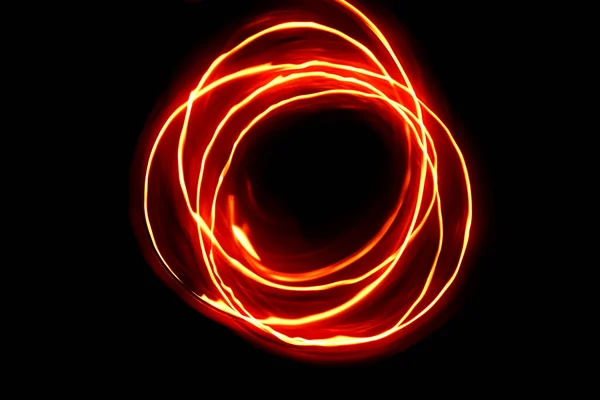 Foto Einer Lichtquelle Bei Langer Belichtung Lichtspirale Schwarzes Loch Hochwertiges — Stockfoto