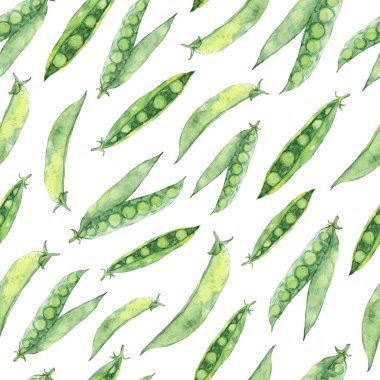 Taze taze bezelye suluboya. Elle çizilmiş pürüzsüz desen.
