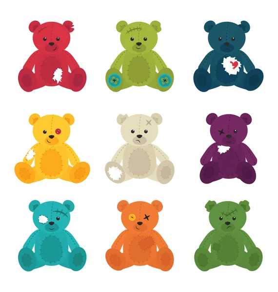 Kırık oyuncak ayılar seti